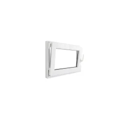 GoodHome Fenêtre 1 vantail oscillo-battante, tirant gauche double vitrage en PVC blanc l.65 x H.48 cm- Fenêtre Pvc