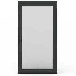GoodHome Fenêtre Aluminium<Fenêtre 1 vantail oscillo-battante, tirant droit double vitrage en aluminium gris l.43 x H.67 cm