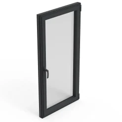 GoodHome Fenêtre Aluminium<Fenêtre 1 vantail oscillo-battante, tirant droit double vitrage en aluminium Gris l.43 x H.47 cm