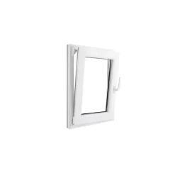 GoodHome Fenêtre 1 vantail oscillo-battante, tirant gauche double vitrage en PVC blanc l.55 x H.78 cm- Fenêtre Pvc