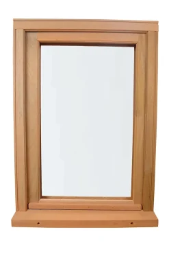 GoodHome Fenêtre Bois<Fenêtre 1 vantail tirant droit double vitrage en bois marron l.65 x H.62,8 cm