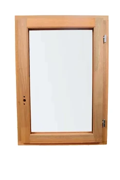 GoodHome Fenêtre 1 vantail tirant droit double vitrage en bois marron l.55 x H.77,8 cm- Fenêtre Bois