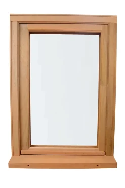 GoodHome Fenêtre 1 vantail tirant droit double vitrage en bois marron l.55 x H.77,8 cm- Fenêtre Bois