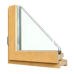 GoodHome Fenêtre 1 vantail tirant droit double vitrage en bois marron l.65 x H.97,8 cm- Fenêtre Bois
