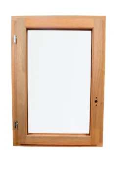 GoodHome Fenêtre Bois<Fenêtre 1 vantail tirant gauche double vitrage en bois marron l.65 x H.62,8 cm
