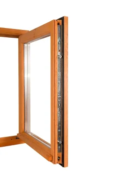 GoodHome Fenêtre 1 vantail tirant gauche double vitrage en bois marron l.45 x H.47,8 cm- Fenêtre Bois