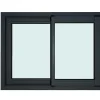 GoodHome Fenêtre 2 vantaux coulissante double vitrage en aluminium gris l.103 x H.77 cm- Fenêtre Aluminium