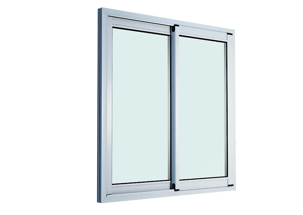 GoodHome Fenêtre Aluminium<Fenêtre 2 vantaux coulissante double vitrage en aluminium blanc l.143 x H.137 cm