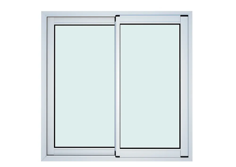 GoodHome Fenêtre Aluminium<Fenêtre 2 vantaux coulissante double vitrage en aluminium blanc l.103 x H.102 cm