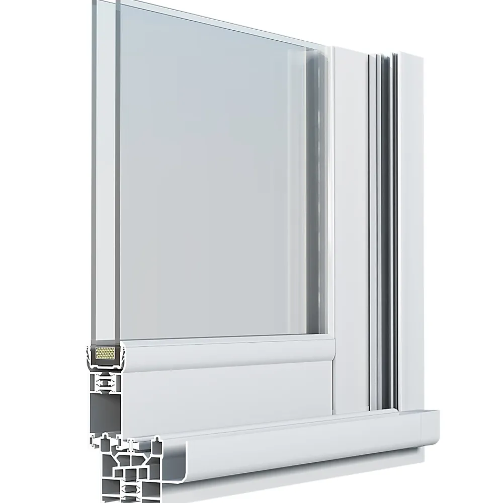 GoodHome Fenêtre Aluminium<Fenêtre 2 vantaux coulissante double vitrage en aluminium blanc l.103 x H.102 cm