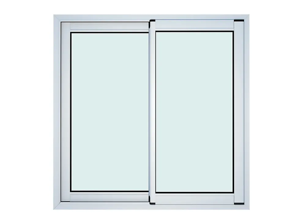 GoodHome Fenêtre Aluminium<Fenêtre 2 vantaux coulissante double vitrage en aluminium blanc l.123 x H.117 cm