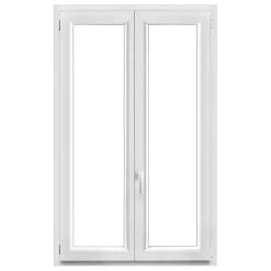 GoodHome Fenêtre Pvc<Fenêtre 2 vantaux oscillo-battante, tirant droit double vitrage en PVC blanc l.105 x H.158 cm