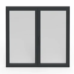 GoodHome Fenêtre Aluminium<Fenêtre 2 vantaux oscillo-battante, tirant droit double vitrage en aluminium gris l.123 x H.107 cm