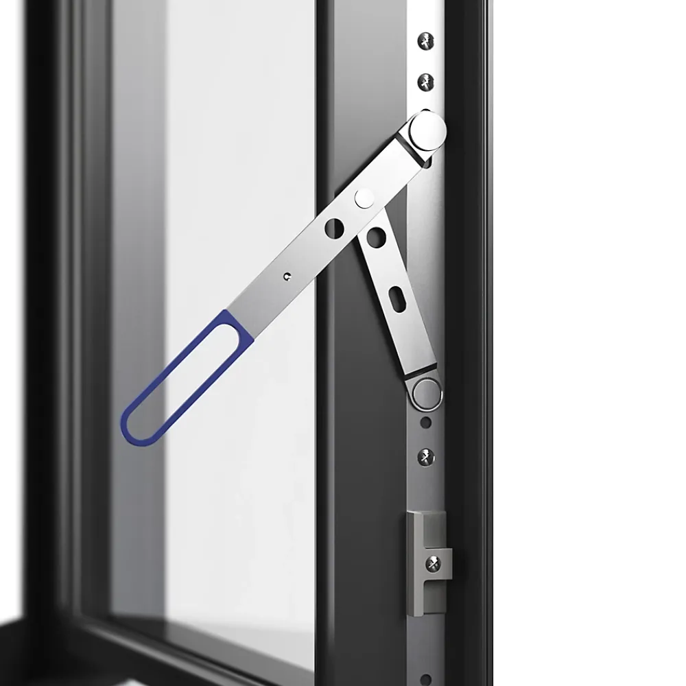 GoodHome Fenêtre Aluminium<Fenêtre 2 vantaux oscillo-battante, tirant droit double vitrage en aluminium gris l.123 x H.107 cm