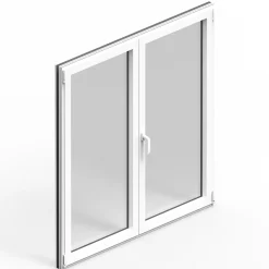 GoodHome Fenêtre Aluminium<Fenêtre 2 vantaux oscillo-battante, tirant droit double vitrage en aluminium blanc l.123 x H.117 cm