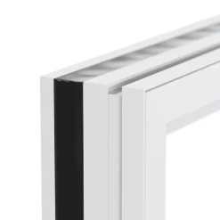 GoodHome Fenêtre Aluminium<Fenêtre 2 vantaux oscillo-battante, tirant droit double vitrage en aluminium blanc l.123 x H.117 cm
