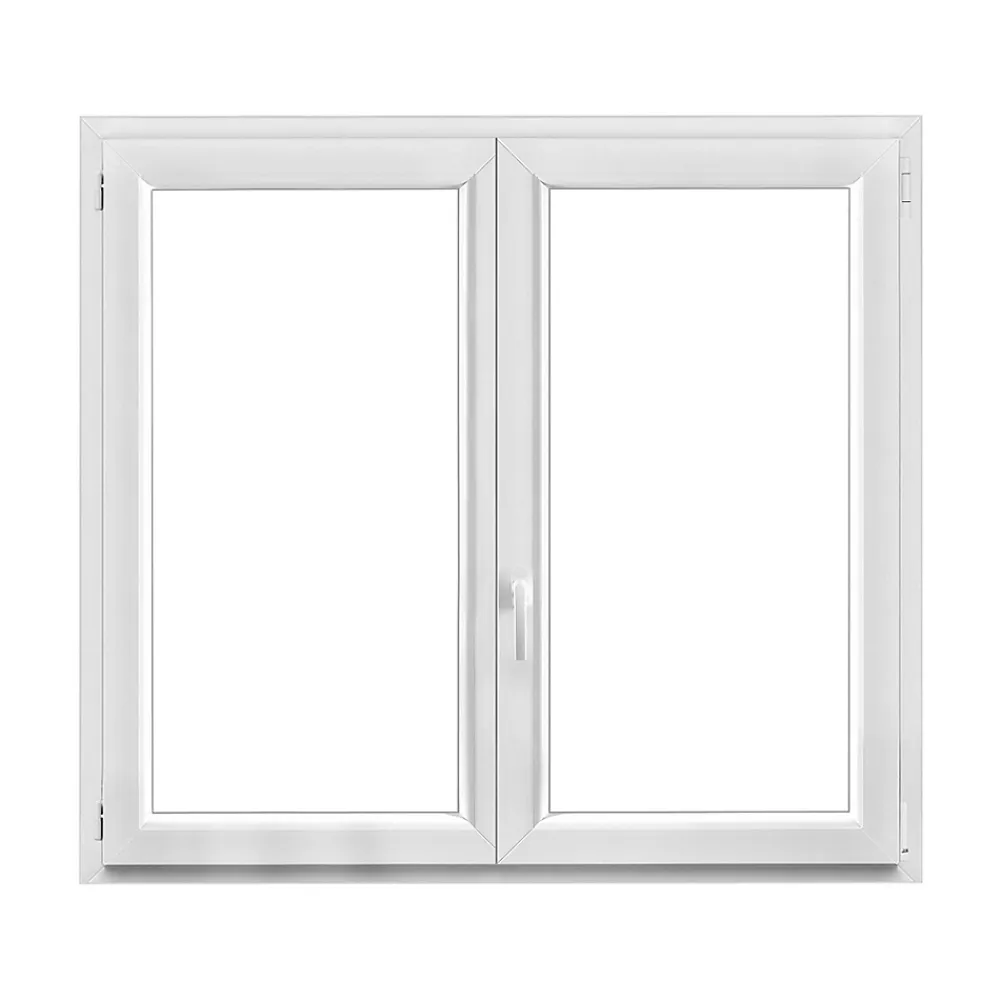 GoodHome Fenêtre 2 vantaux oscillo-battante, tirant droit double vitrage en PVC blanc l.145 x H.128 cm- Fenêtre Pvc