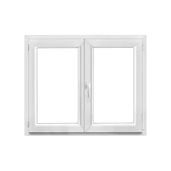GoodHome Fenêtre 2 vantaux oscillo-battante, tirant droit double vitrage en PVC blanc l.125 x H.98 cm- Fenêtre Pvc