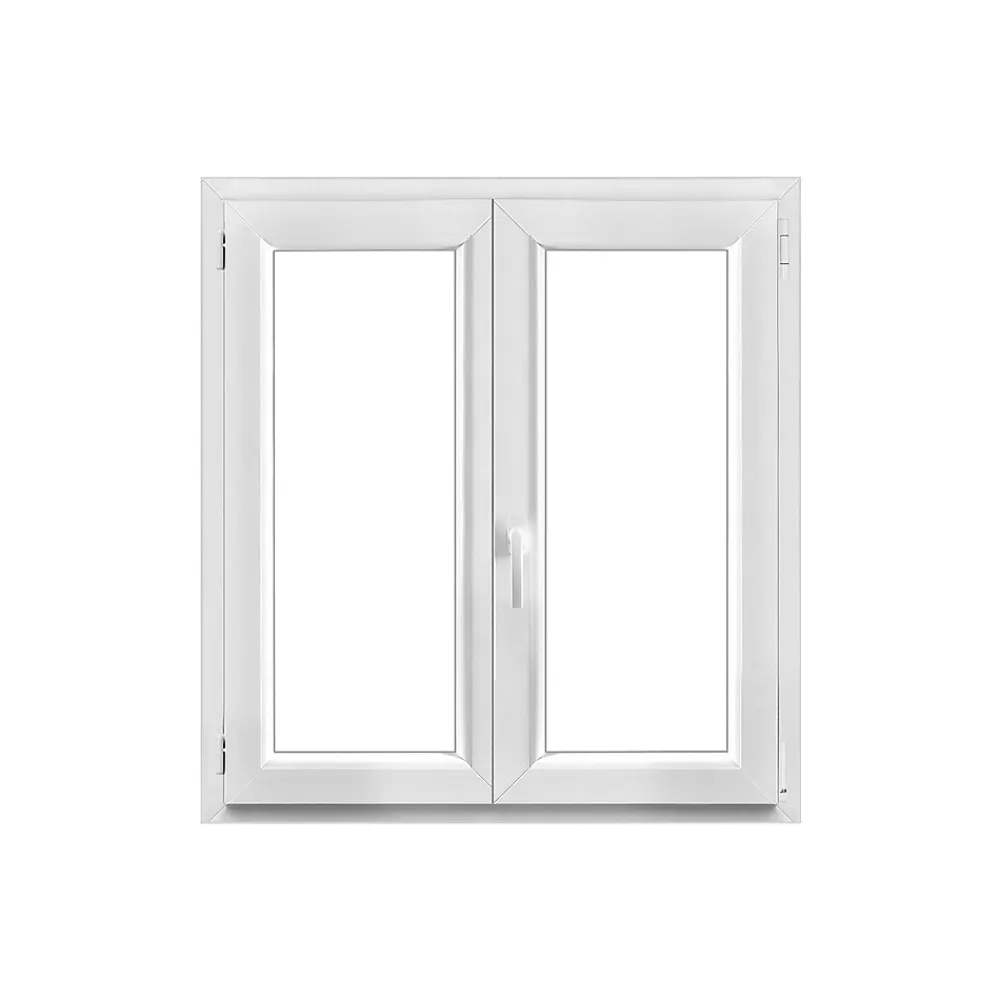 GoodHome Fenêtre Pvc<Fenêtre 2 vantaux oscillo-battante, tirant droit double vitrage en PVC blanc l.105 x H.108 cm