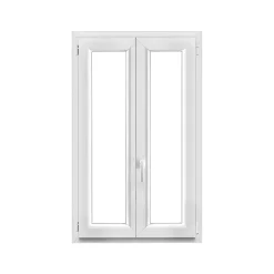 GoodHome Fenêtre 2 vantaux oscillo-battante, tirant droit double vitrage en PVC blanc l.85 x H.128 cm- Fenêtre Pvc