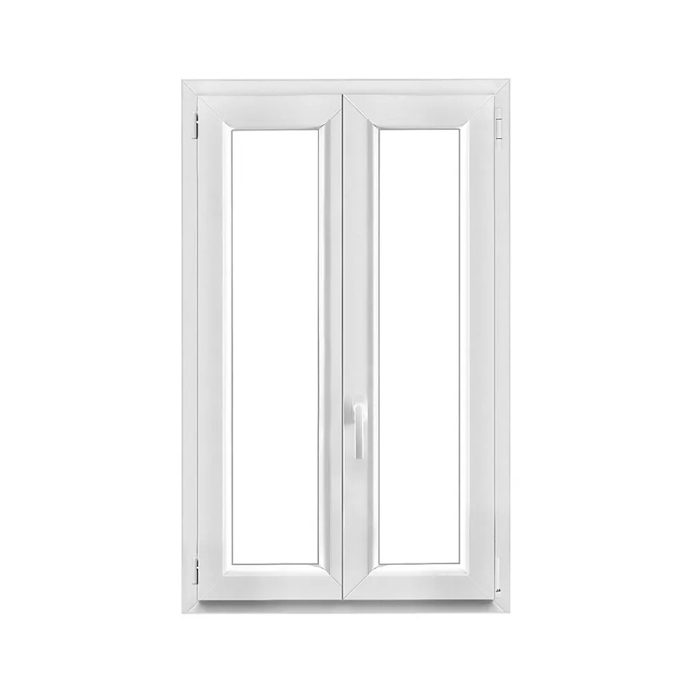 GoodHome Fenêtre 2 vantaux oscillo-battante, tirant droit double vitrage en PVC blanc l.85 x H.128 cm- Fenêtre Pvc