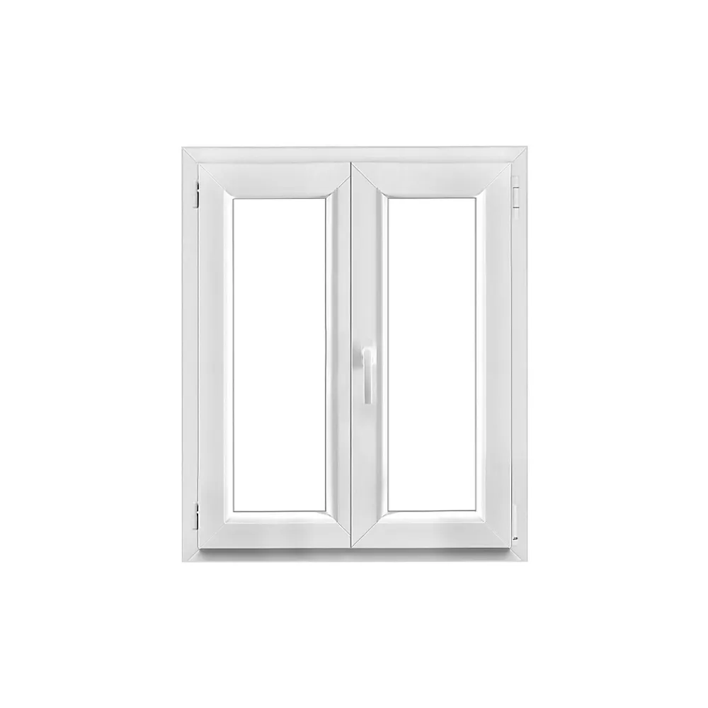 GoodHome Fenêtre Pvc<Fenêtre 2 vantaux oscillo-battante, tirant droit double vitrage en PVC blanc l.85 x H.98 cm