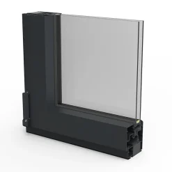 GoodHome Fenêtre Aluminium<Fenêtre 2 vantaux oscillo-battante, tirant droit double vitrage en aluminium gris l.123 x H.127 cm