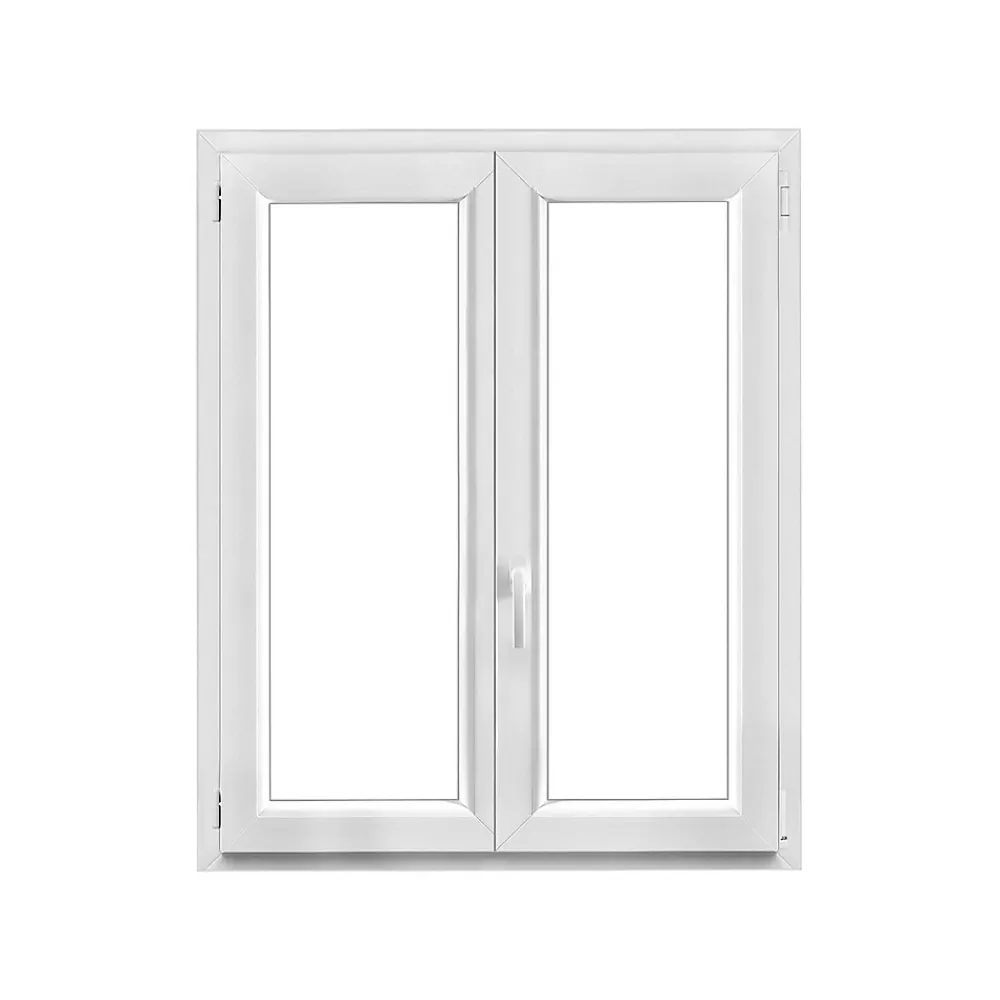 GoodHome Fenêtre Pvc<Fenêtre 2 vantaux oscillo-battante, tirant droit double vitrage en PVC blanc l.105 x H.128 cm