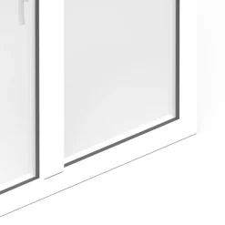 GoodHome Fenêtre Aluminium<Fenêtre 2 vantaux oscillo-battante, tirant droit double vitrage en aluminium blanc l.103 x H.97 cm