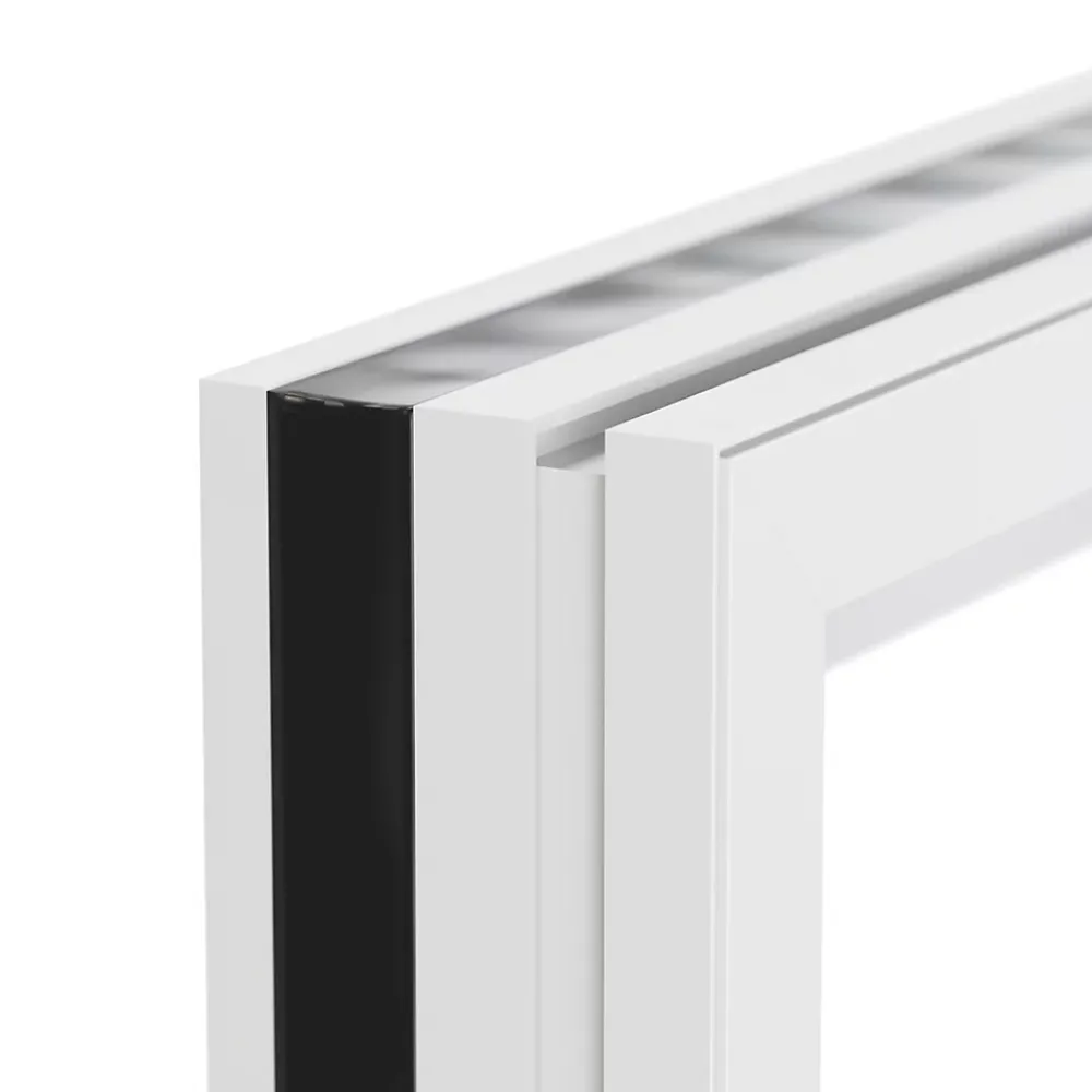 GoodHome Fenêtre Aluminium<Fenêtre 2 vantaux oscillo-battante, tirant droit double vitrage en aluminium blanc l.103 x H.97 cm