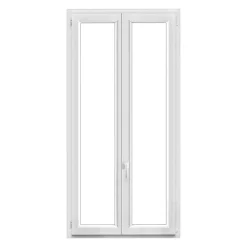 GoodHome Fenêtre 2 vantaux oscillo-battante, tirant droit double vitrage en PVC blanc l.105 x H.198 cm- Fenêtre Pvc