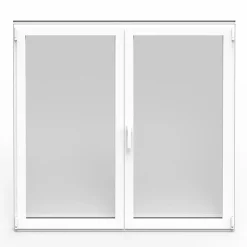 GoodHome Fenêtre Aluminium<Fenêtre 2 vantaux oscillo-battante, tirant droit double vitrage en aluminium blanc l.123 x H.127 cm