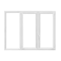 GoodHome Fenêtre Pvc<Fenêtre 3 vantaux oscillo-battant double vitrage en PVC blanc l.185 x H.138 cm