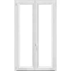 GoodHome Fenêtre Pvc<Fenêtre 2 vantaux oscillo-battante, tirant droit double vitrage en PVC blanc l.105 x H.168 cm