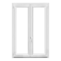 GoodHome Fenêtre 2 vantaux oscillo-battante, tirant droit double vitrage en PVC blanc l.105 x H.148 cm- Fenêtre Pvc