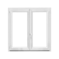 GoodHome Fenêtre Pvc<Fenêtre 2 vantaux oscillo-battante, tirant droit double vitrage en PVC blanc l.125 x H.125 cm