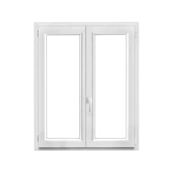 GoodHome Fenêtre 2 vantaux oscillo-battante, tirant droit double vitrage en PVC blanc l.95 x H.128 cm- Fenêtre Pvc