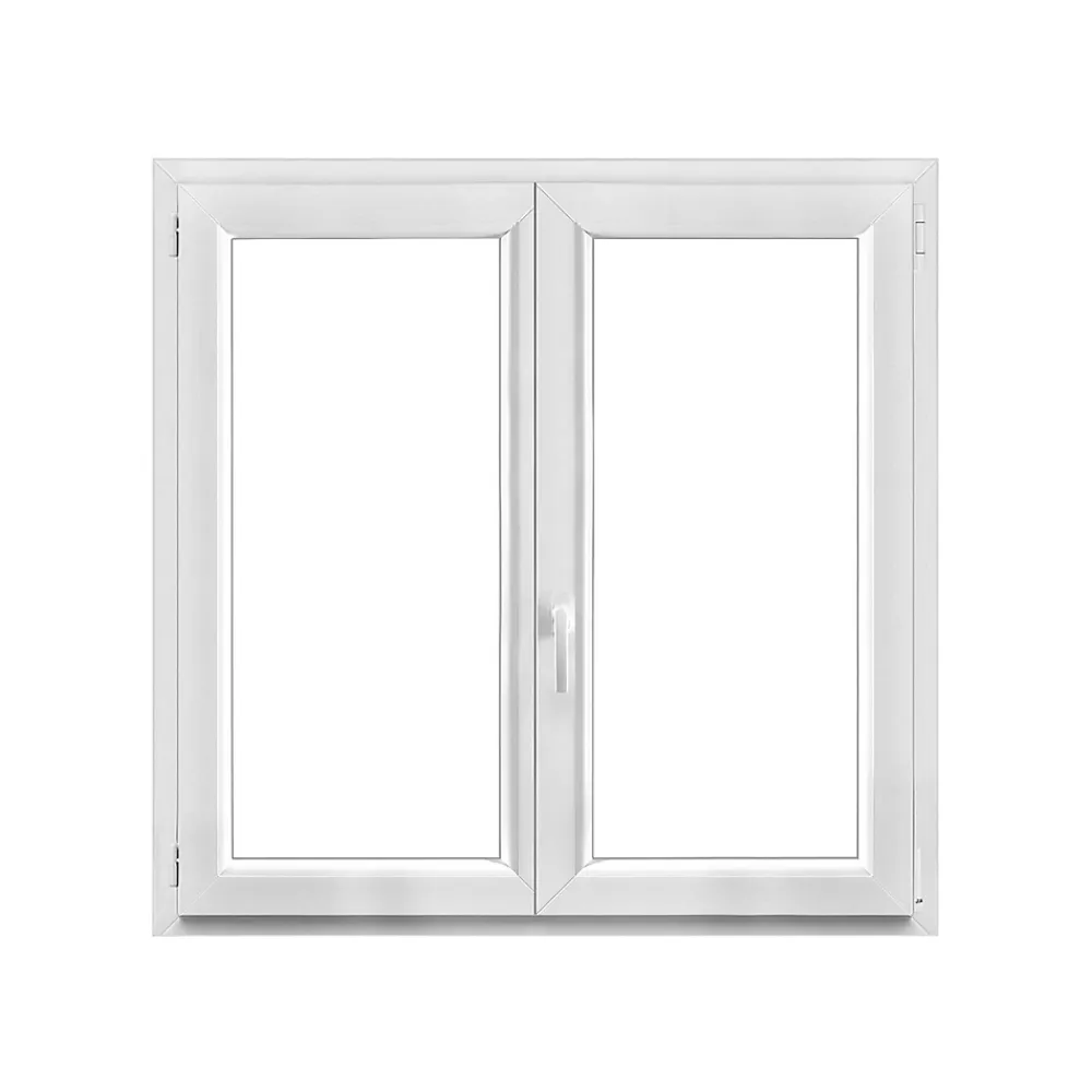 GoodHome Fenêtre 2 vantaux oscillo-battante, tirant droit double vitrage en PVC blanc l.125 x H.108 cm- Fenêtre Pvc