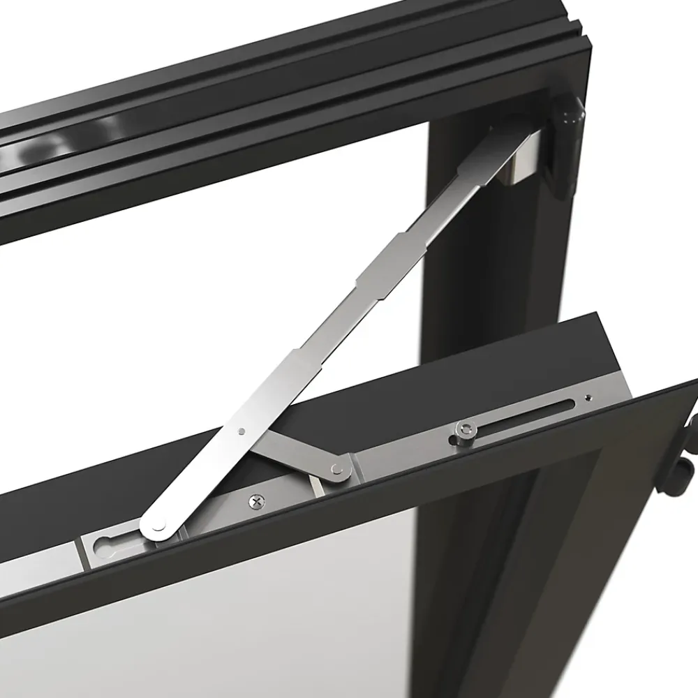 GoodHome Fenêtre Aluminium<Fenêtre 2 vantaux oscillo-battante, tirant droit double vitrage en aluminium gris l.103 x H.137 cm