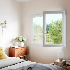 GoodHome Fenêtre Pvc<Fenêtre 2 vantaux oscillo-battante, tirant droit double vitrage en PVC blanc l.125 x H.138 cm
