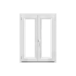 GoodHome Fenêtre 2 vantaux oscillo-battante, tirant droit double vitrage en PVC blanc l.85 x H.108 cm- Fenêtre Pvc