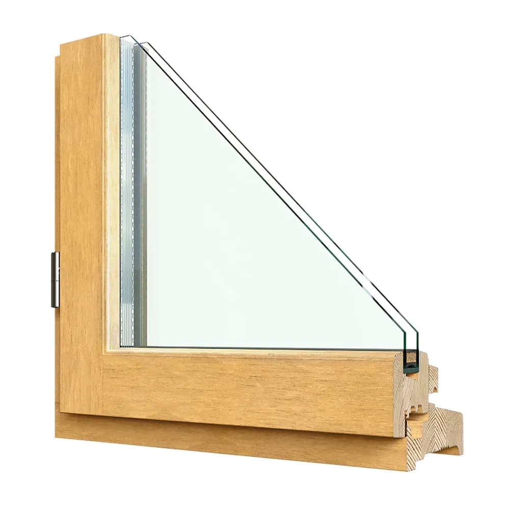 GoodHome Fenêtre 2 vantaux tirant droit double vitrage en bois marron l.125 x H.97,8 cm- Fenêtre Bois