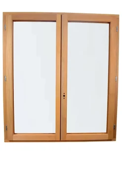 GoodHome Fenêtre Bois<Fenêtre 2 vantaux tirant droit double vitrage en bois marron l.105 x H.137,8 cm