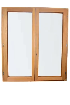GoodHome Fenêtre Bois<Fenêtre 2 vantaux tirant droit double vitrage en bois marron l.105 x H.117,8 cm