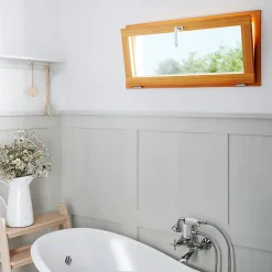 GoodHome Fenêtre Bois<Fenêtre abattante par le haut double vitrage en bois marron l.85 x H.47,8 cm