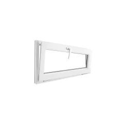GoodHome Fenêtre abattante par le haut double vitrage en PVC blanc l.125 x H.63 cm- Fenêtre Pvc