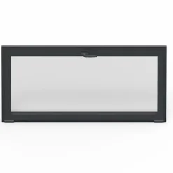 GoodHome Fenêtre Aluminium<Fenêtre abattante par le haut double vitrage en aluminium gris l.103 x H.47 cm