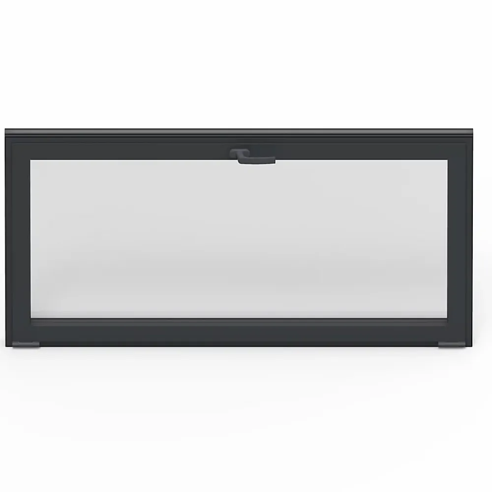 GoodHome Fenêtre Aluminium<Fenêtre abattante par le haut double vitrage en aluminium gris l.103 x H.47 cm