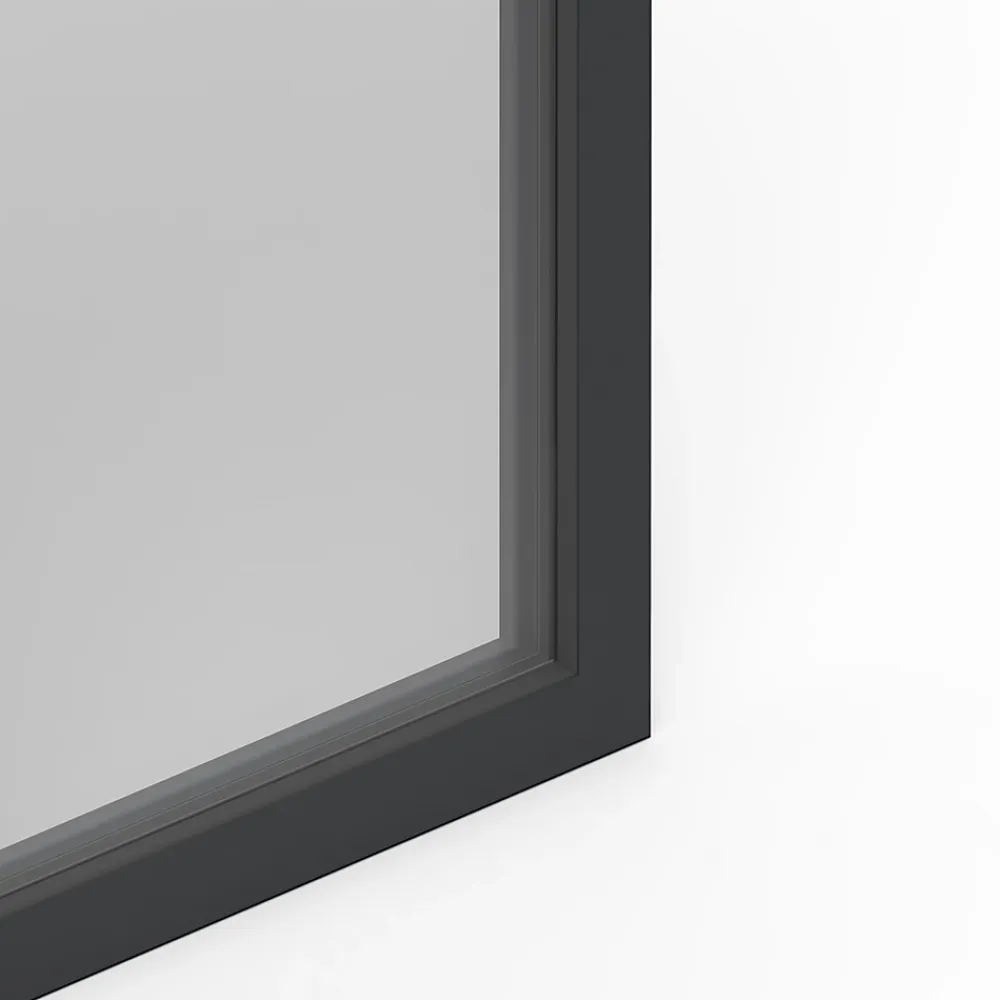 GoodHome Fenêtre Aluminium<Fenêtre abattante par le haut double vitrage en aluminium gris l.103 x H.47 cm