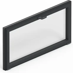 GoodHome Fenêtre abattante par le haut double vitrage en aluminium gris l.123 x H.47 cm- Fenêtre Aluminium
